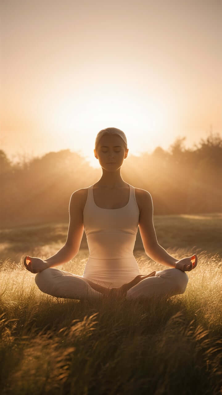 Ambiente tranquilo da sala de yoga com tapetes e luz natural